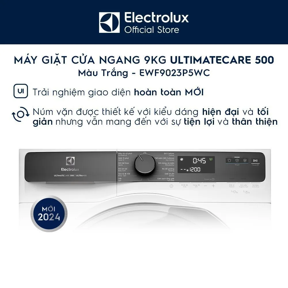 Ảnh Free giao lắp - Máy giặt cửa ngang Electrolux 9kg UltimateCare 500 - Trắng EWF9023P5WC 4
