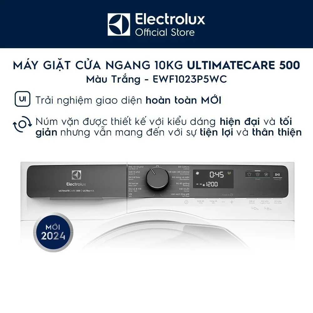 Ảnh Free giao lắp - Máy giặt cửa ngang Electrolux 10kg UltimateCare 500 - Trắng EWF1023P5WC 4