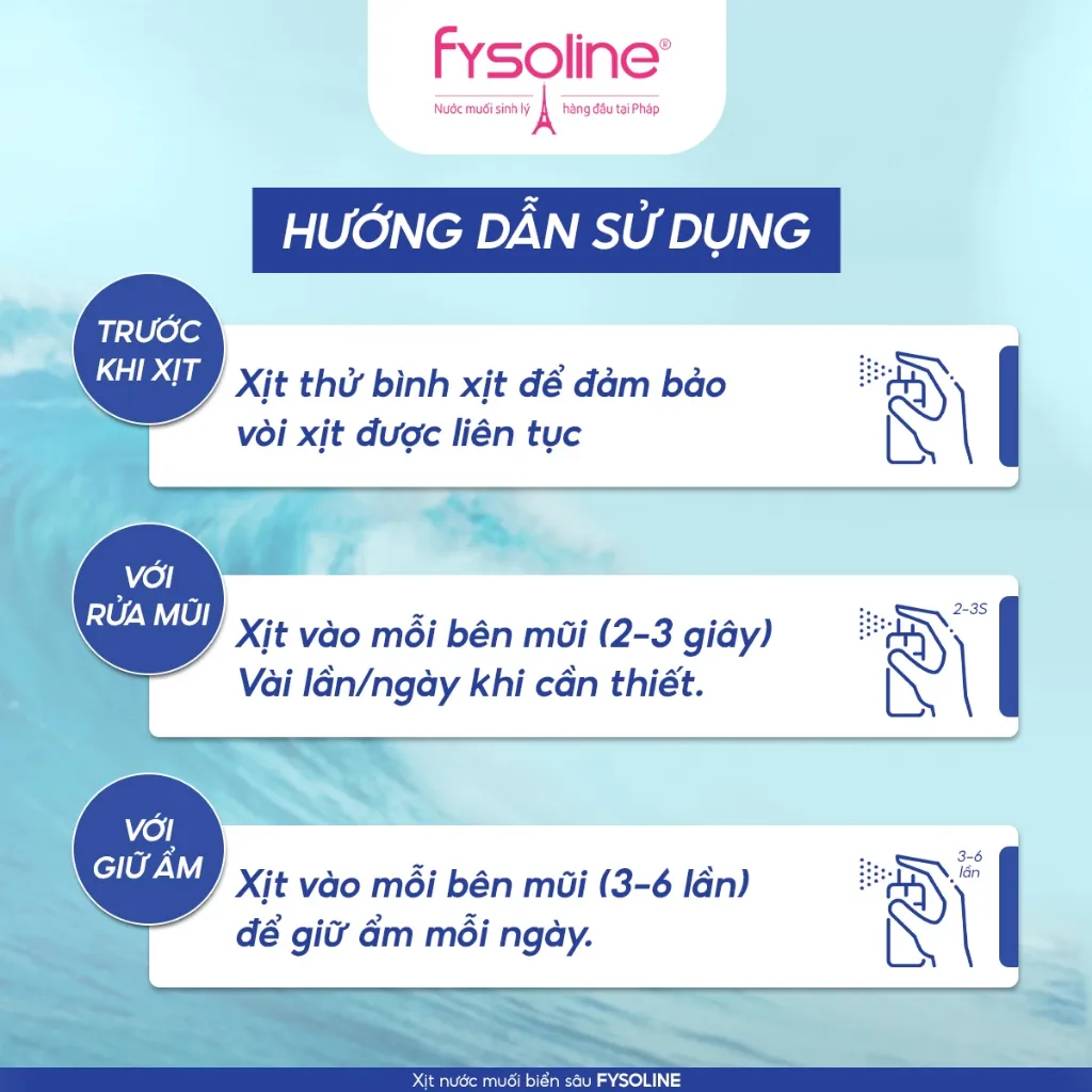 Ảnh Fysoline - Xịt nước muối biển sâu Pháp 100ml - Vệ sinh, giữ ẩm, cân bằng sinh lý niêm mạc mũi 3