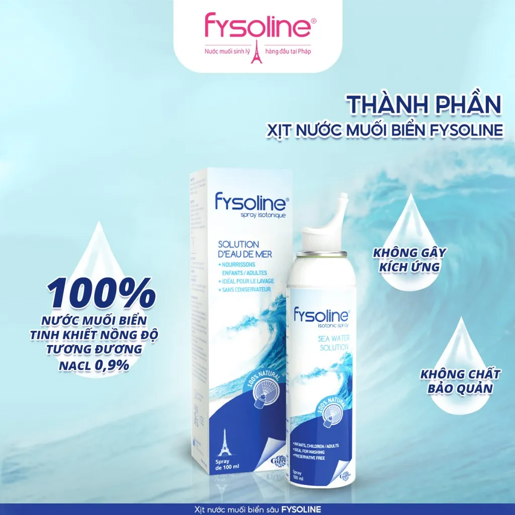 Ảnh Fysoline - Xịt nước muối biển sâu Pháp 100ml - Vệ sinh, giữ ẩm, cân bằng sinh lý niêm mạc mũi 4