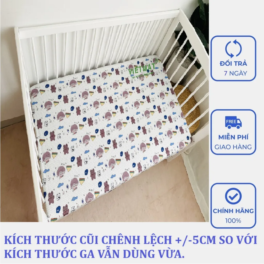 Ảnh Ga chống thấm cho cũi TILO không nóng bí, không sột soạt, lau khô dùng tiếp, giặt máy và máy sấy 3