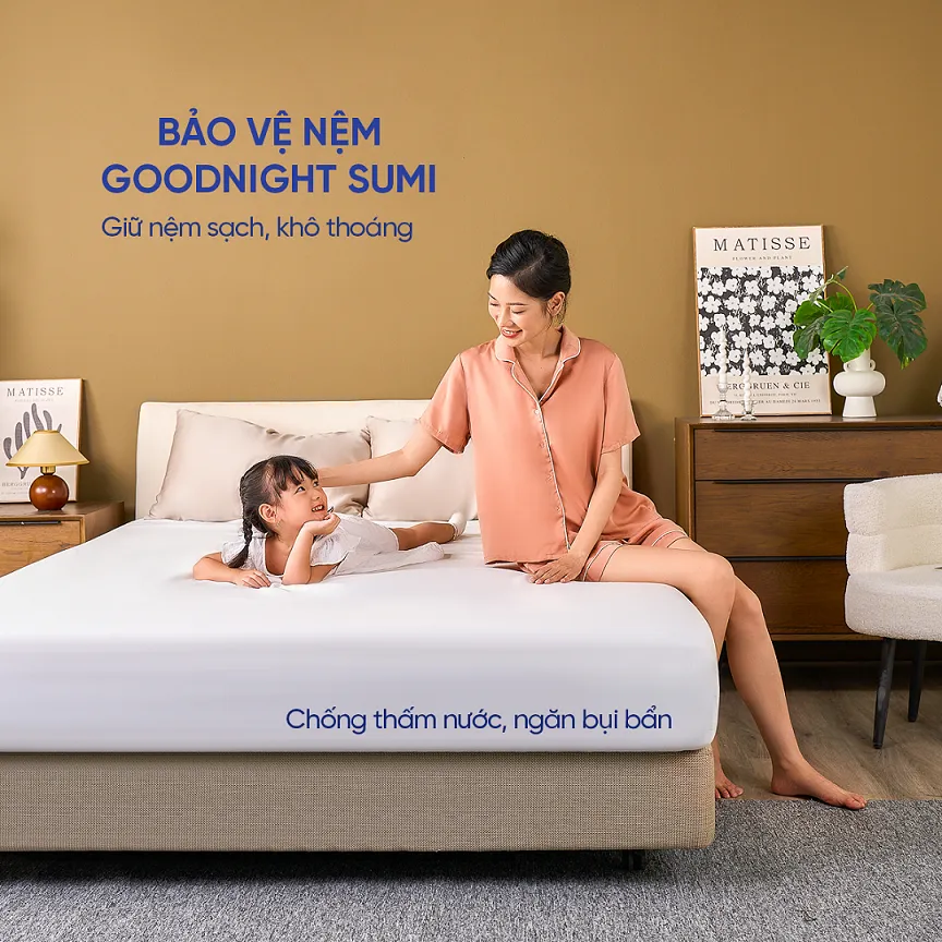 Ảnh Ga Chống Thấm Vua Nệm Goodnight Sumi, Ga Giường Chống Thấm Phủ TPU Kháng Nước, Tăng Tuổi Thọ Nệm Của Bạn 2