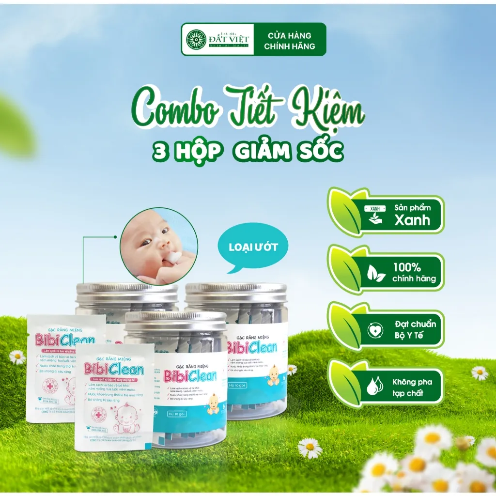 Ảnh Gạc rơ lưỡi cho bé sơ sinh Bibiclean hộp 10 gói - Giúp làm sạch răng, khoang miệng cho bé, an toàn 2