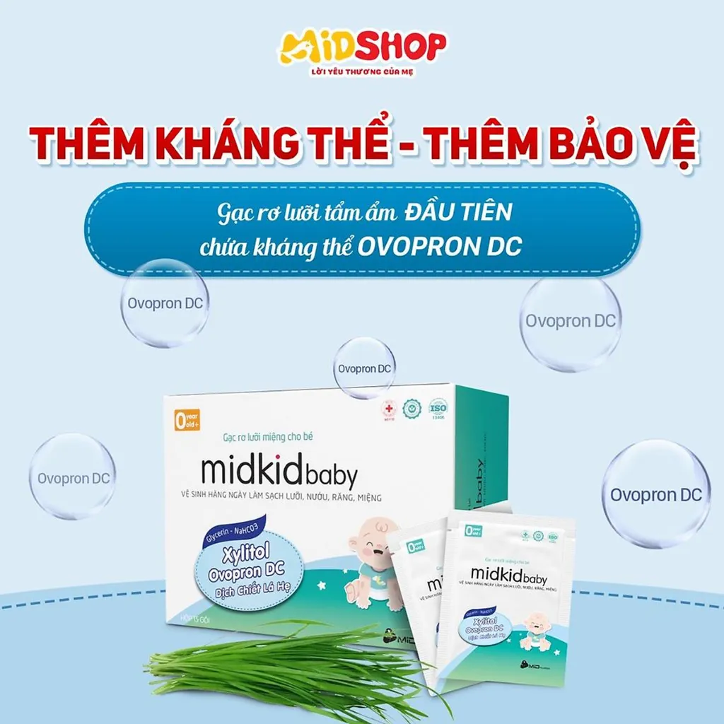 Ảnh Gạc rơ lưỡi MidkidBaby hộp 50 gói ướt cho bé sơ sinh giúp làm sạch răng nướu lưỡi, tiêu chuẩn ISO 5* 4