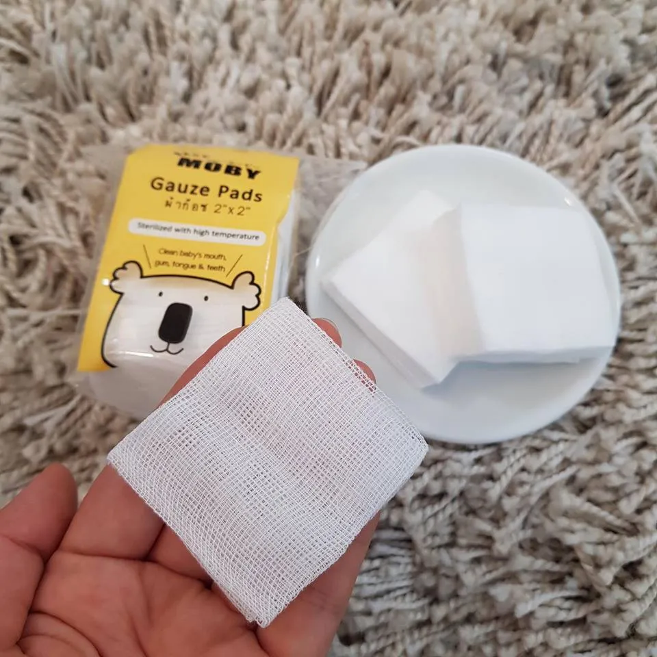 Ảnh Gạc rơ lưỡi Moby Baby vệ sinh răng miệng cho bé (5x5cm) 2