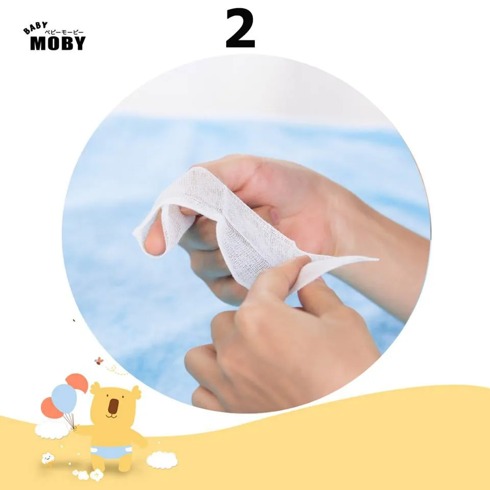 Ảnh Gạc rơ lưỡi Moby Baby vệ sinh răng miệng cho bé (5x5cm) 4