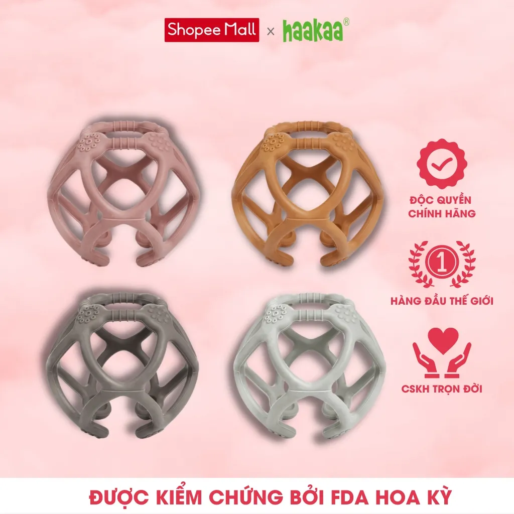 Ảnh Gặm nướu silicone hình quả bóng Haakaa, Nhiều màu sắc, hỗ trợ bé quá trình mọc răng 2