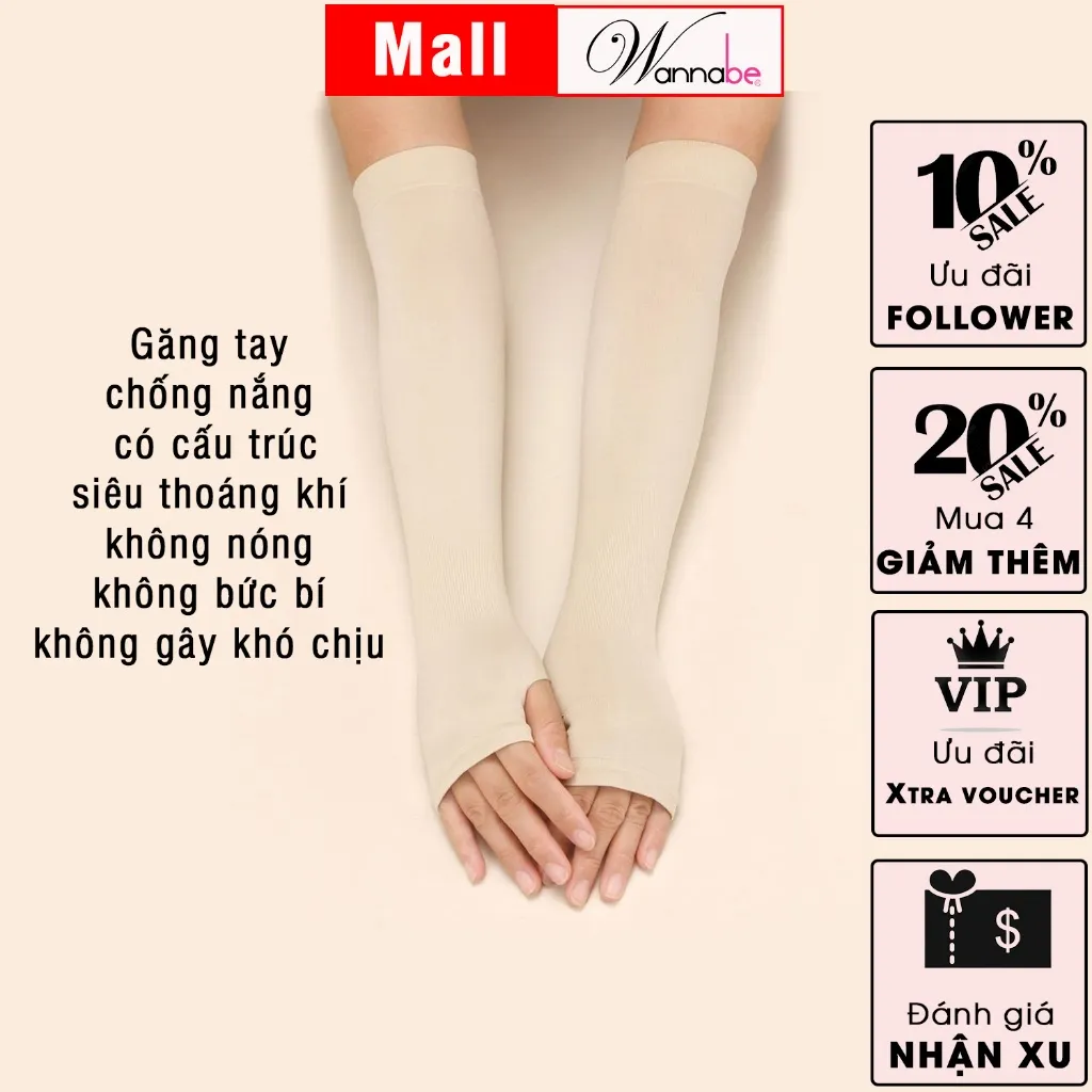 Ảnh Găng tay chống nắng nam nữ WANNABE bao tay chống tia UV bảo vệ chuyên sâu toàn cánh tay VD010 3