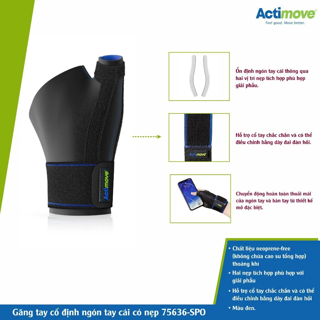 Ảnh Găng tay cố định ngón tay cái có nẹp 75636-SPO Actimove Thumb Stabilizer 3