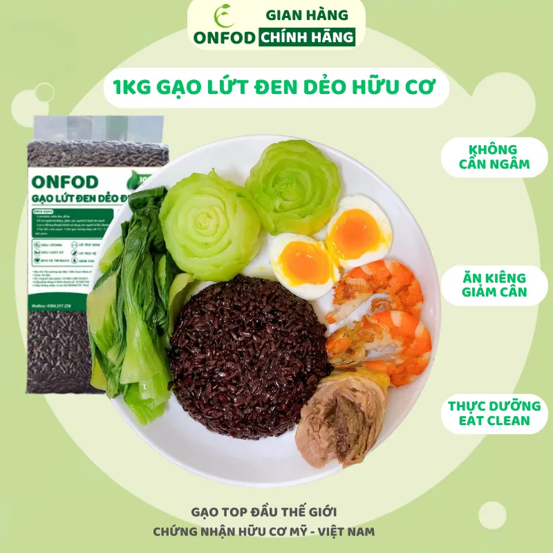 Gạo Lứt Đen Dẻo Điện Biên Organic ONFOD: Hỗ Trợ Giảm Cân, Ăn Kiêng, Thực Dưỡng - Mua Ngay!