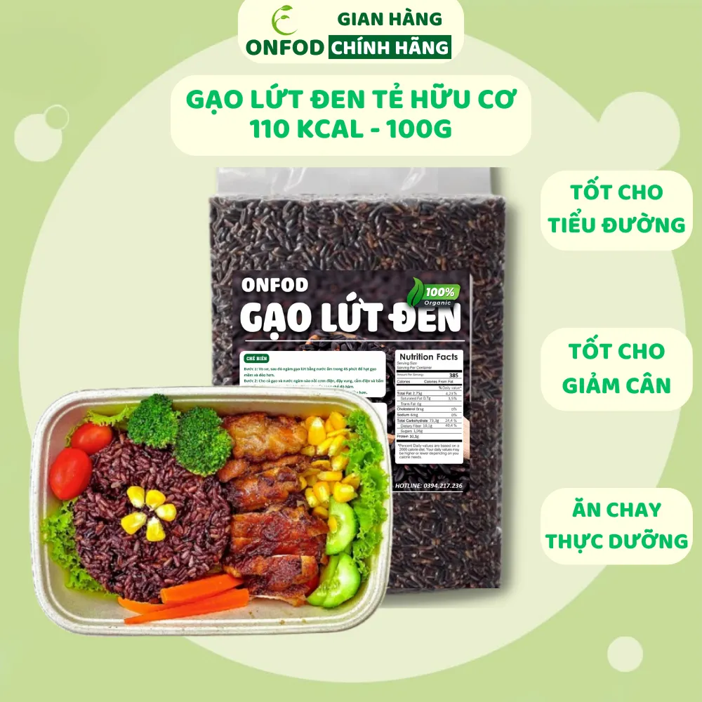 Gạo Lứt Đen Hữu Cơ ONFOD - Giảm Cân, Ăn Kiêng, Healthy | Đánh Giá Chi Tiết