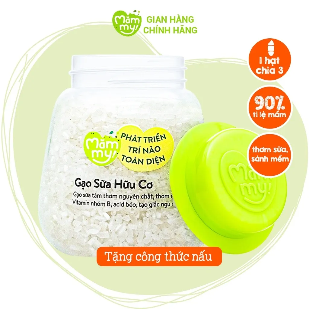 Ảnh Gạo sữa hữu cơ Mămmy nấu cháo ăn dặm cho bé từ 6 tháng hũ 140gr 3