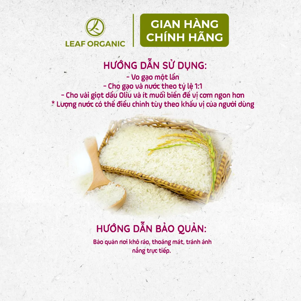 Ảnh Gạo trắng hữu cơ ST25 Hoa Sữa Foods 1kg/hộp 3