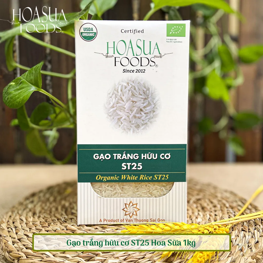 Ảnh Gạo trắng ST25 hữu cơ Hoa Sữa Foods loại dẻo thơm 1KG 1
