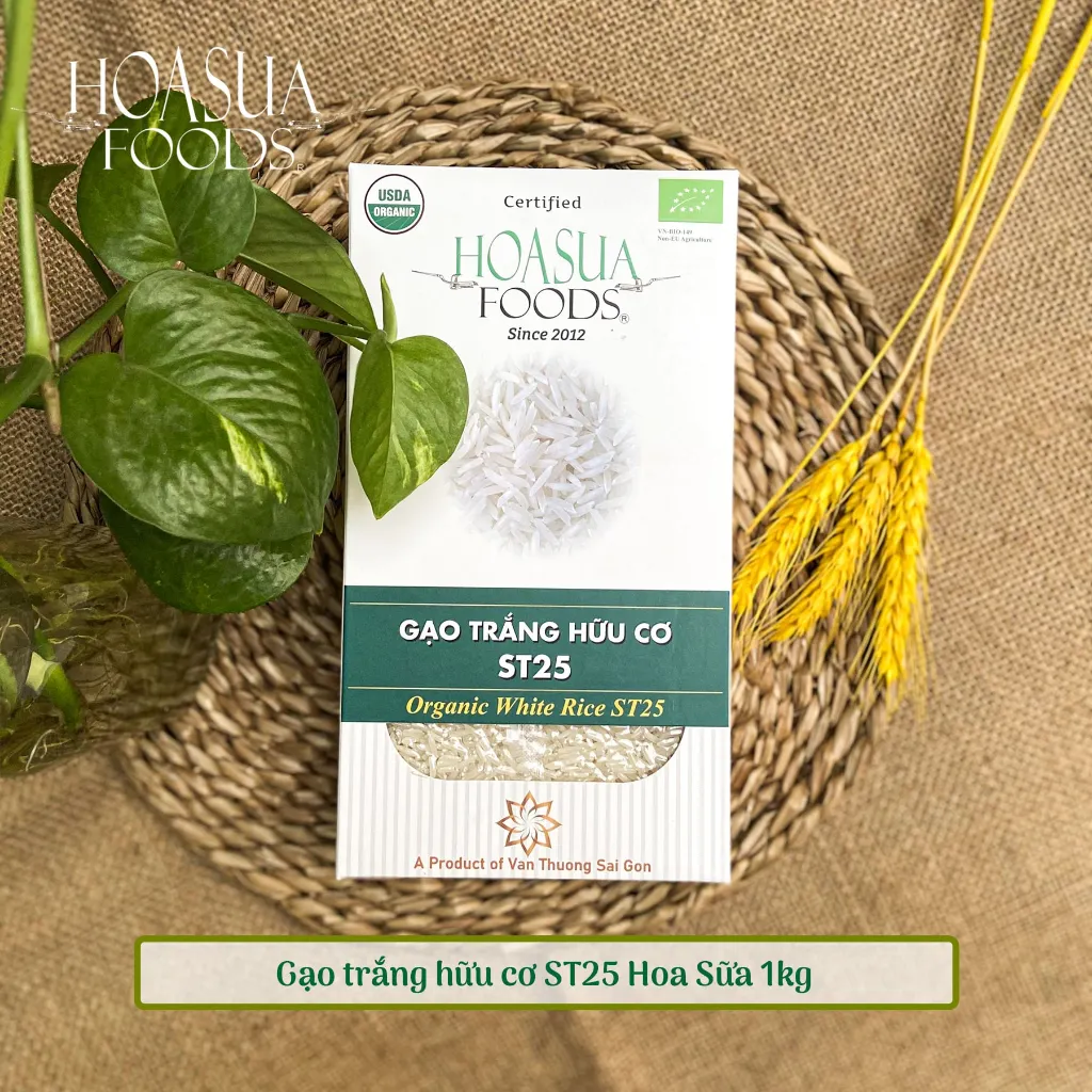 Ảnh Gạo trắng ST25 hữu cơ Hoa Sữa Foods loại dẻo thơm 1KG 2