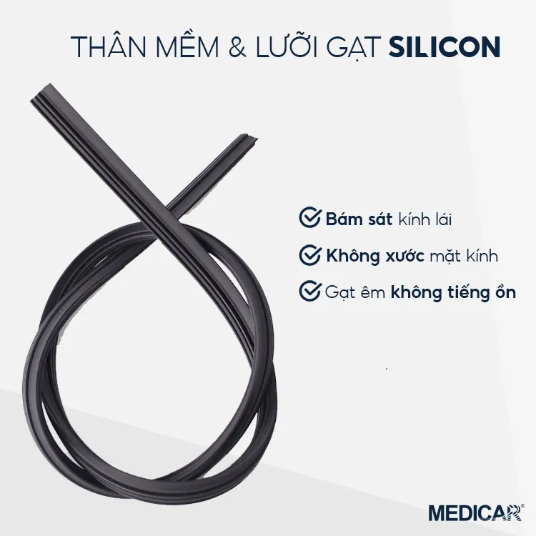 Ảnh Gạt Mưa Ô tô Silicon MEDICAR X KEINE 3 KHÔNG: không vệt nước, không tiếng ồn, không xước kính. Bảo hành đổi mới nếu lỗi 3