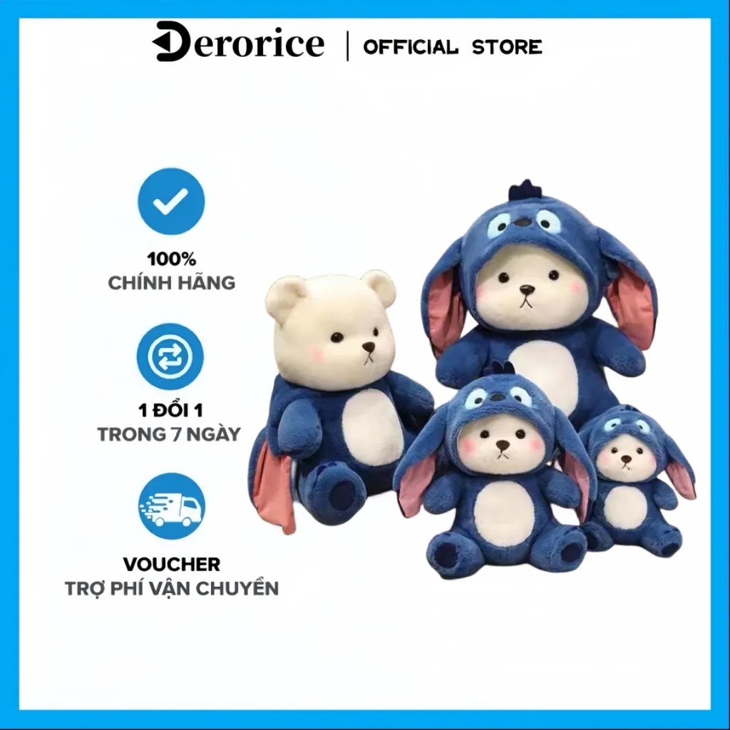 Ảnh Gấu Lena  Gấu Bông Lena xanh Gấu Bông Xinh Lena Lotso Đáng Yêu búp bê nhồi bông gấu xanh với mũ rời 1