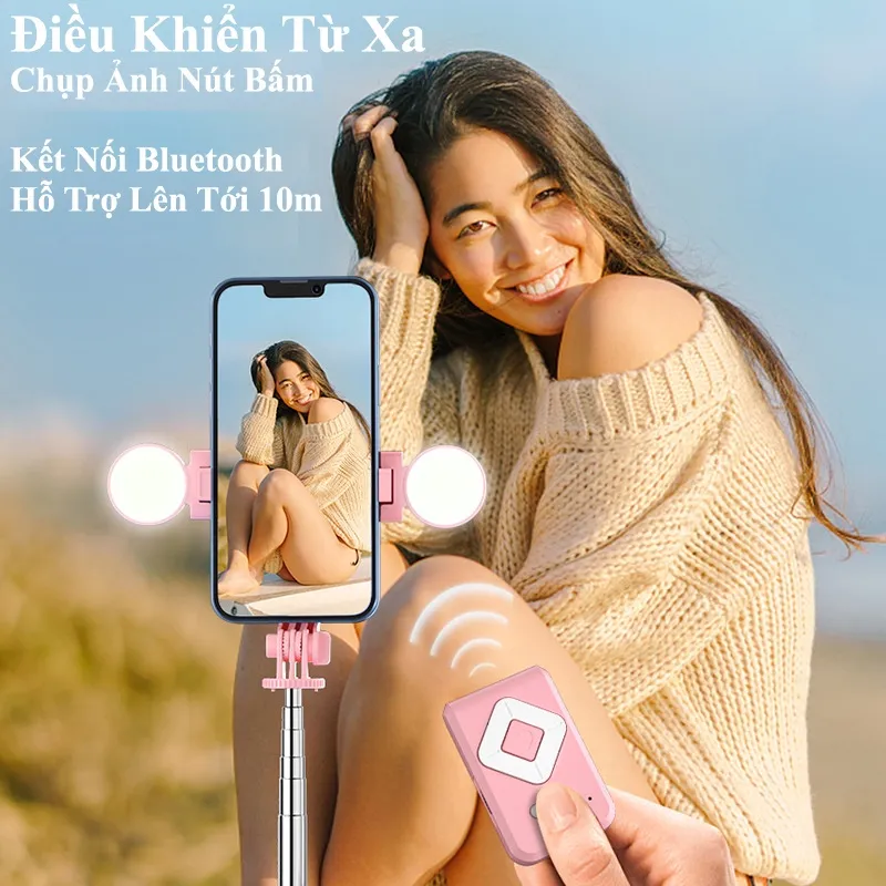 Ảnh Gậy Chụp Ảnh 3 Chân Có Đèn Selfie B11s- Tripod Điện Thoại Kéo Dài 110cm Dùng Chụp Hình Livestream Quay Video - HOLOCOM 4