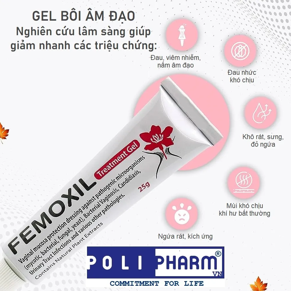 Ảnh Gel bôi âm đạo giảm nấm ngứa, sạch sâu, se khít hồng hào tự nhiên Femoxil tuýp 25g, Danpharm Israel 4