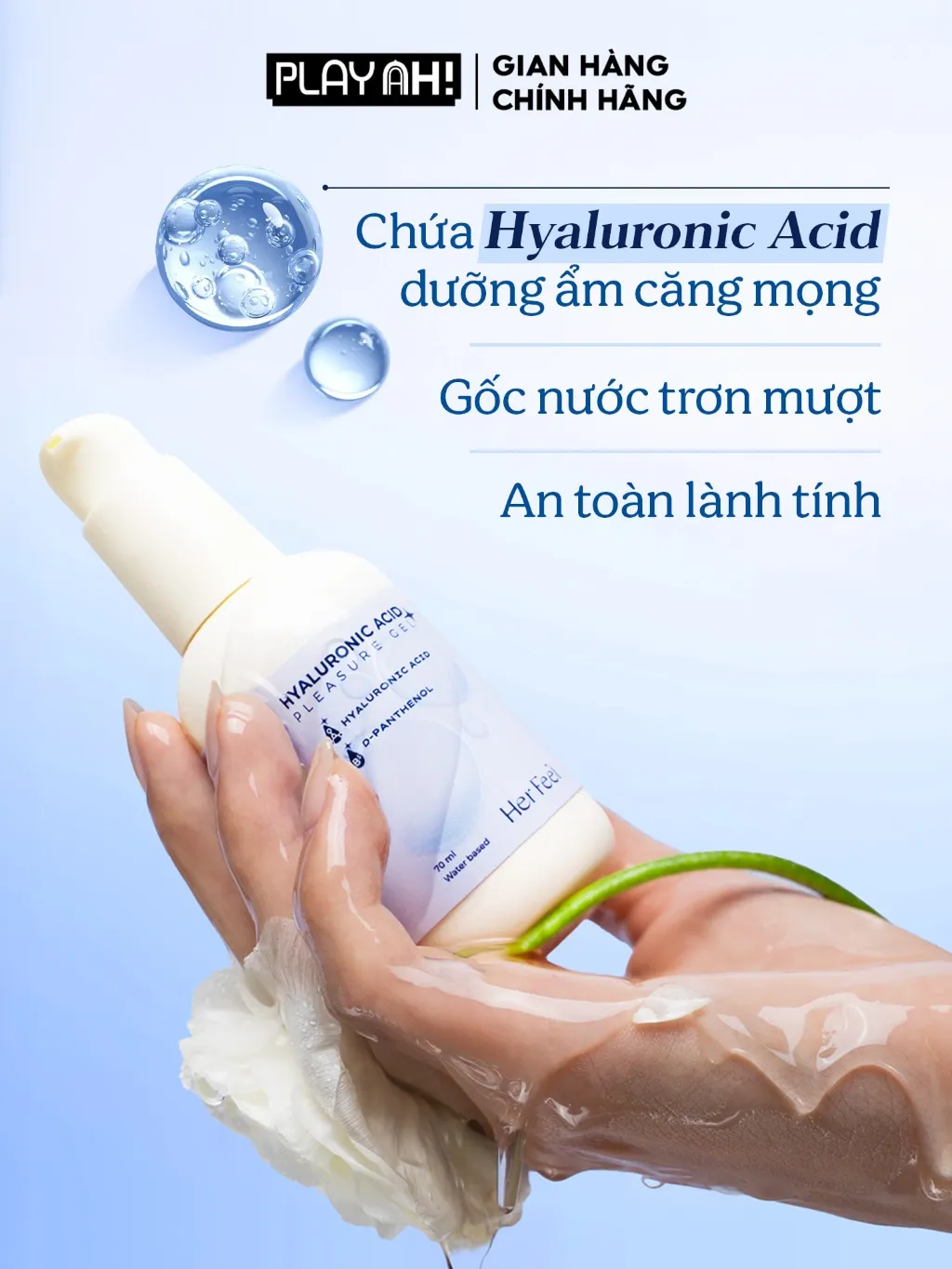 Ảnh Gel Bôi Trơn Gốc Nước Her Feel HA Pleasure Gel Dưỡng Ẩm Cao Cấp 70ml 1