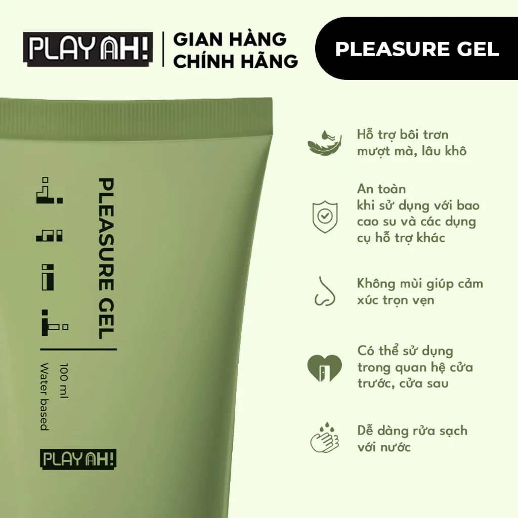 Ảnh Gel Bôi Trơn PlayAh Gốc Nước Pleasure Gel 100ml 3