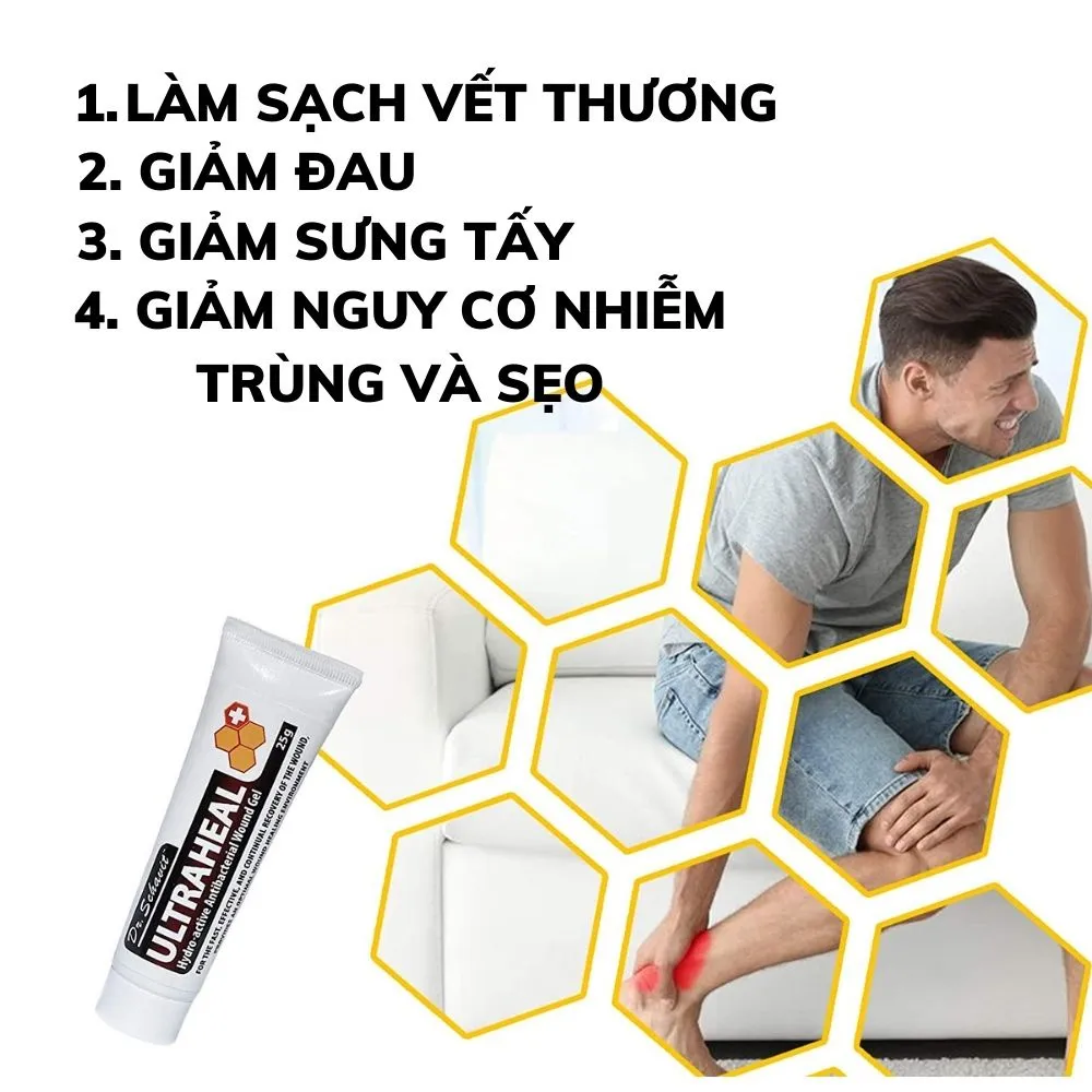 Ảnh Gel bôi vết thương Ultraheal - Danpharm, xuất xứ ISRAEL Tube 25g Polipharm 1