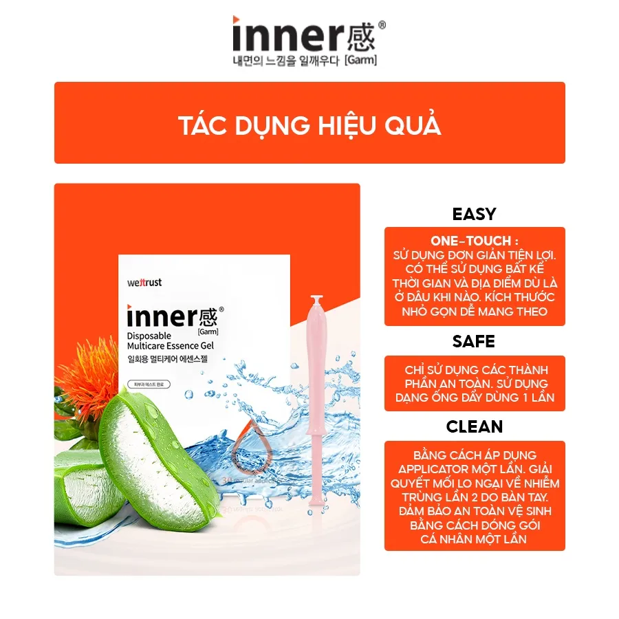 Ảnh Gel dưỡng vùng kín Phụ Nữ Wettrust Innergarm Multicare Essence Gel (Cam) - Tách lẻ 4
