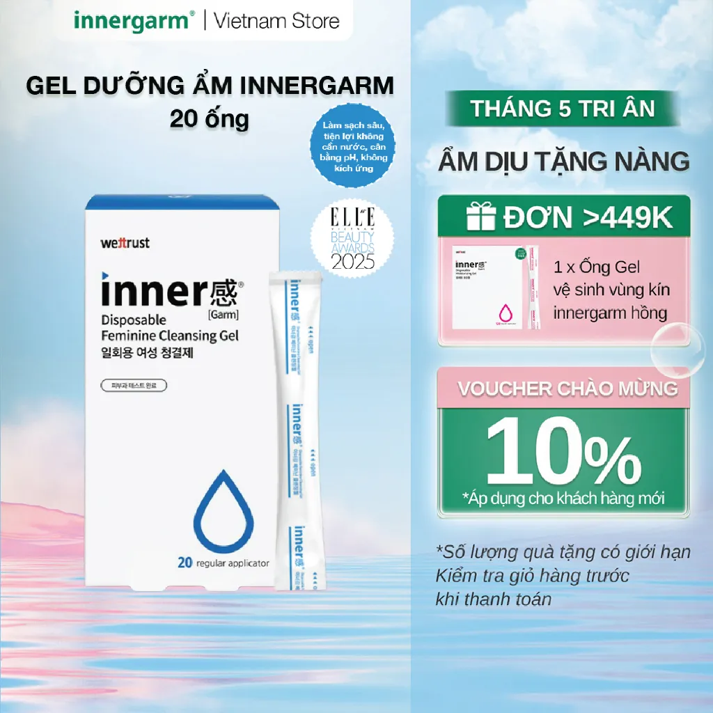 Ảnh Gel dưỡng vùng kín Phụ Nữ Wettrust Innergarm Feminine Cleansing Gel (Xanh) - Set 1