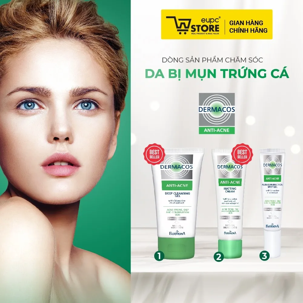 Ảnh Gel Rửa Sạch Sâu Giảm Mụn Chứa Bùn Hoạt Tính Farmona Dermacos Anti-Acne 150ml Cho Da Hỗn Hợp, Nhạy Cảm EUPC STORE 4