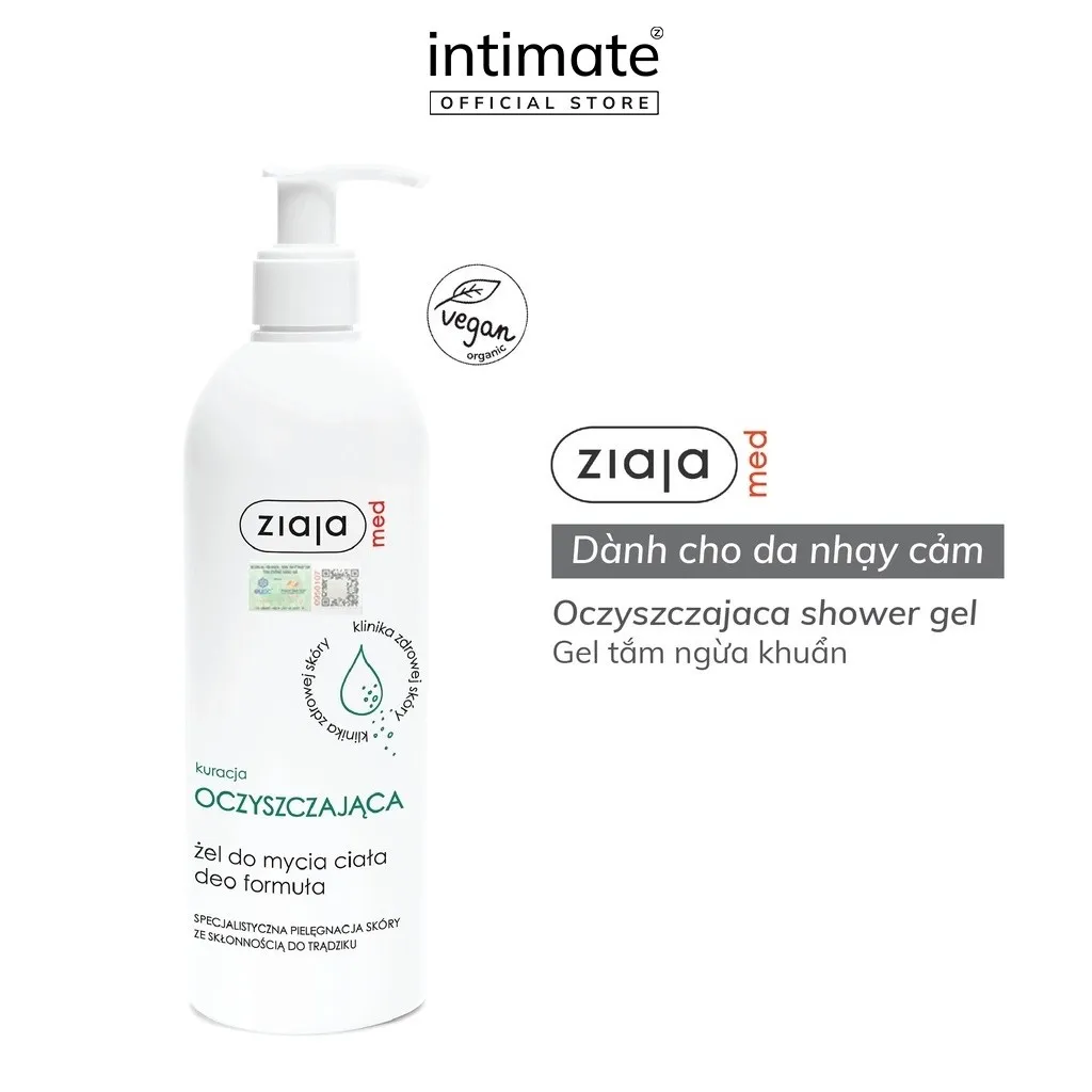 Ảnh Gel Tắm Ngừa Khuẩn Ziaja Med Kuracja Oczyszczajaca ZIAJA Loại Bỏ Bụi Bẩn, Thông Thoáng Lỗ Chân Lông 400ml 1