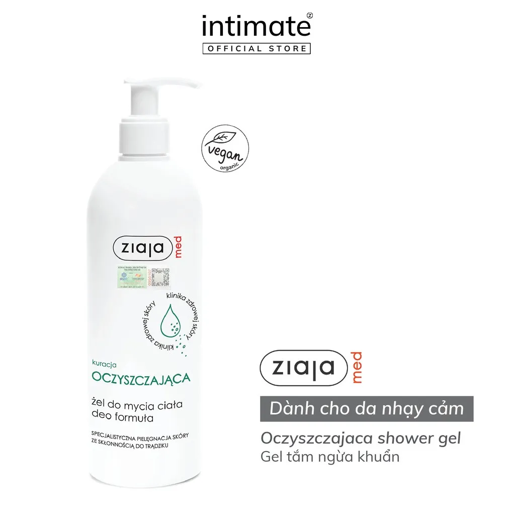 Ảnh Gel Tắm Ngừa Khuẩn Ziaja Med Kuracja Oczyszczajaca ZIAJA Loại Bỏ Bụi Bẩn, Thông Thoáng Lỗ Chân Lông 400ml 4