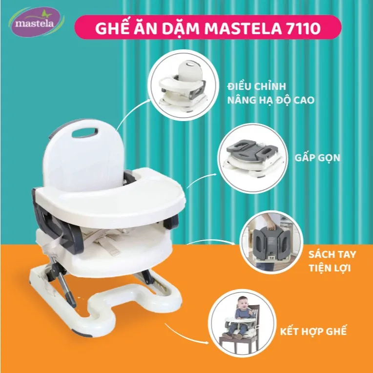 Ảnh Ghế Ăn Dặm Cho Bé Nâng Hạ Độ Cao Mastela 7110 - 7112 - Hàng Chính Hãng - Bảo Hành 12 Tháng 2