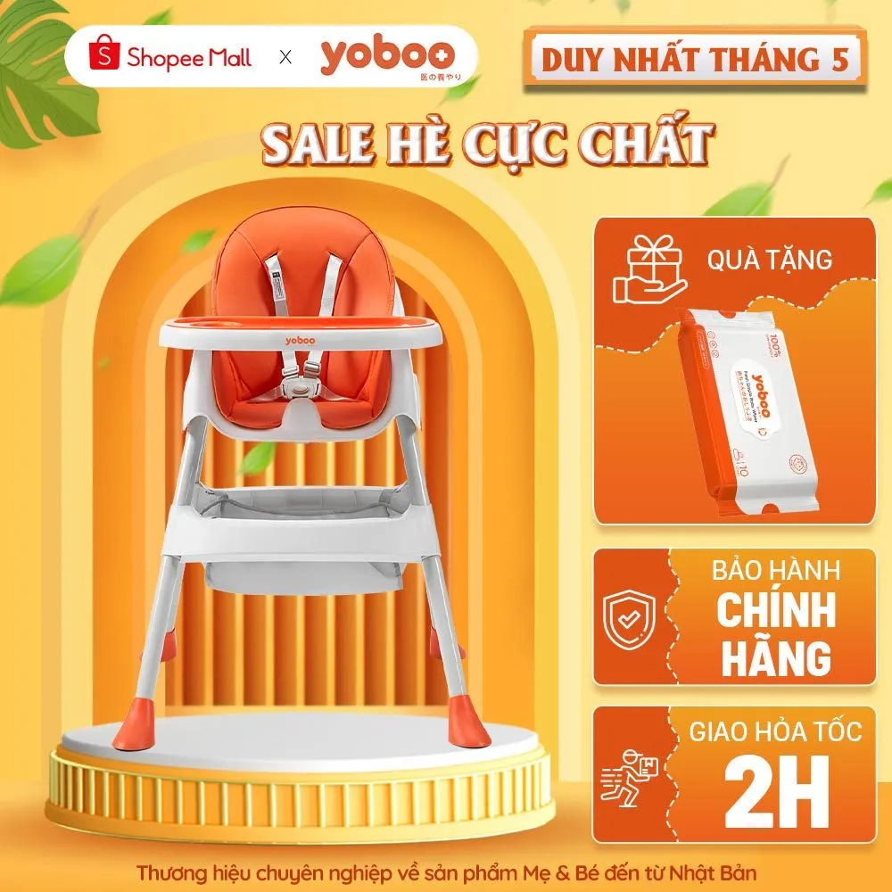 Ảnh Ghế ăn dặm cho bé Yoboo YB-0015 gồm khay ăn khay chứa đồ, điều chỉnh chiều cao ghế và độ rộng khay ăn - Hàng chính hãng 1