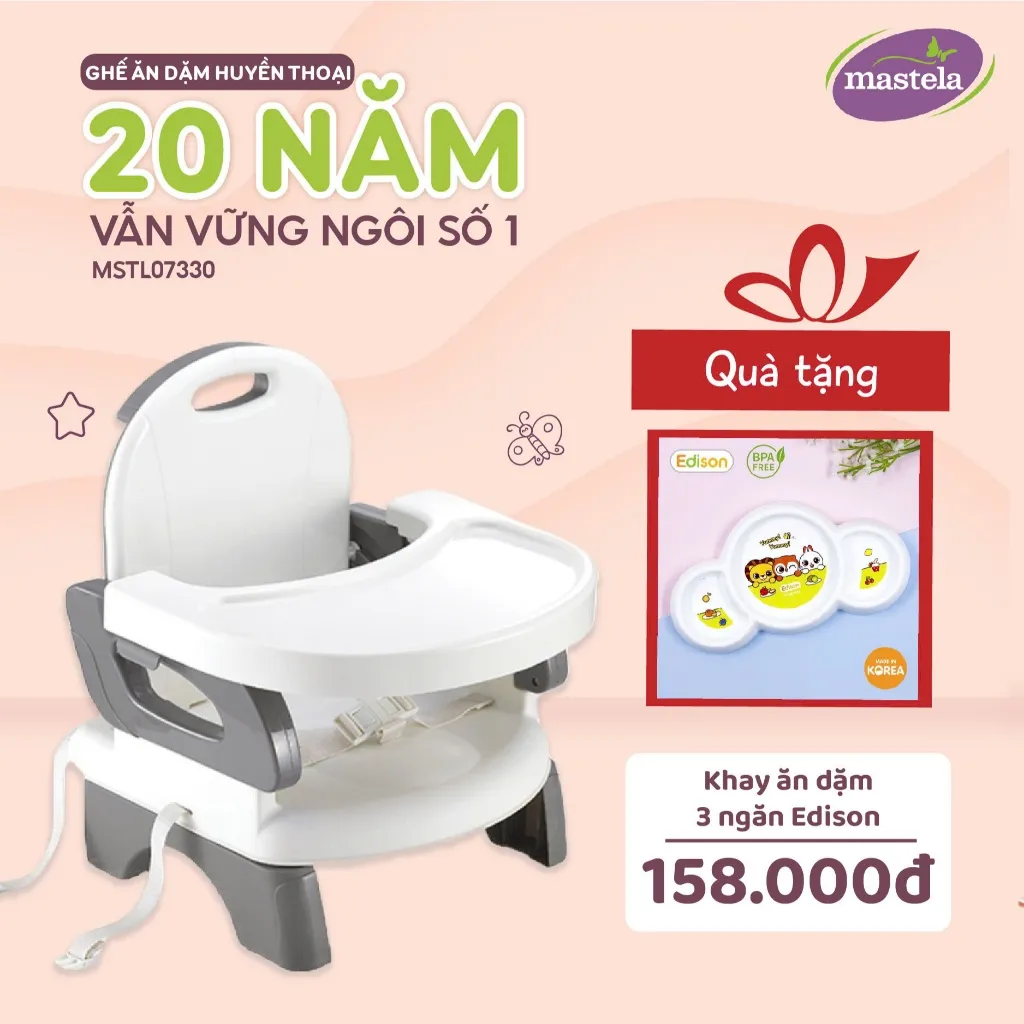 Review Ghế Ăn Dặm Gấp Gọn Mastela 07330 Chính Hãng - Tiện Lợi Cho Bé & Du Lịch