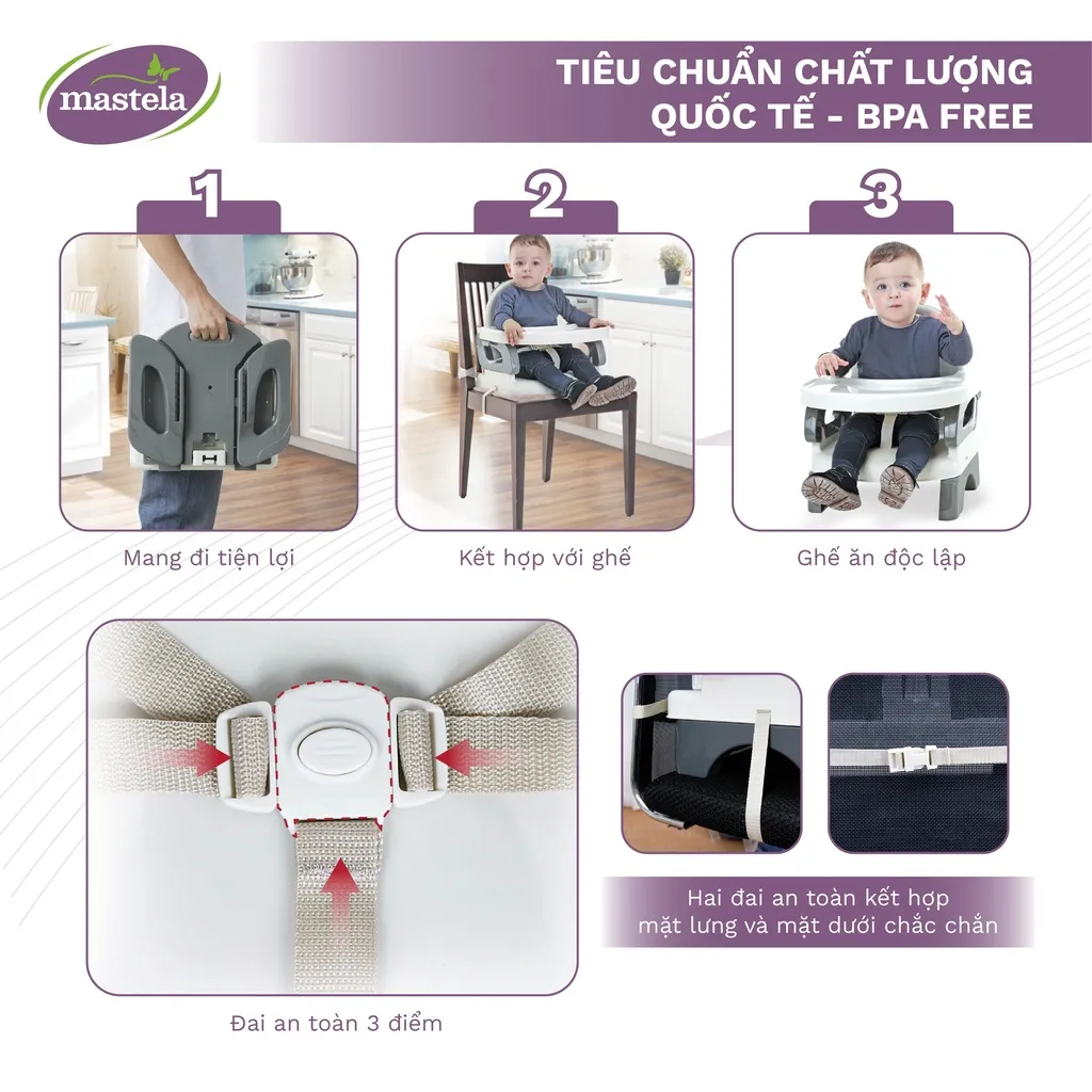 Ảnh Ghế ăn dặm gấp gọn cho bé tiện lợi Mastela 07330 - ghế ăn du lịch - hàng chính hãng 3