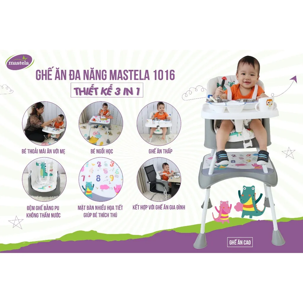 Ảnh Ghế Ăn Dặm Mastela 1016 Đa Năng 3 in 1 Cho Bé 2
