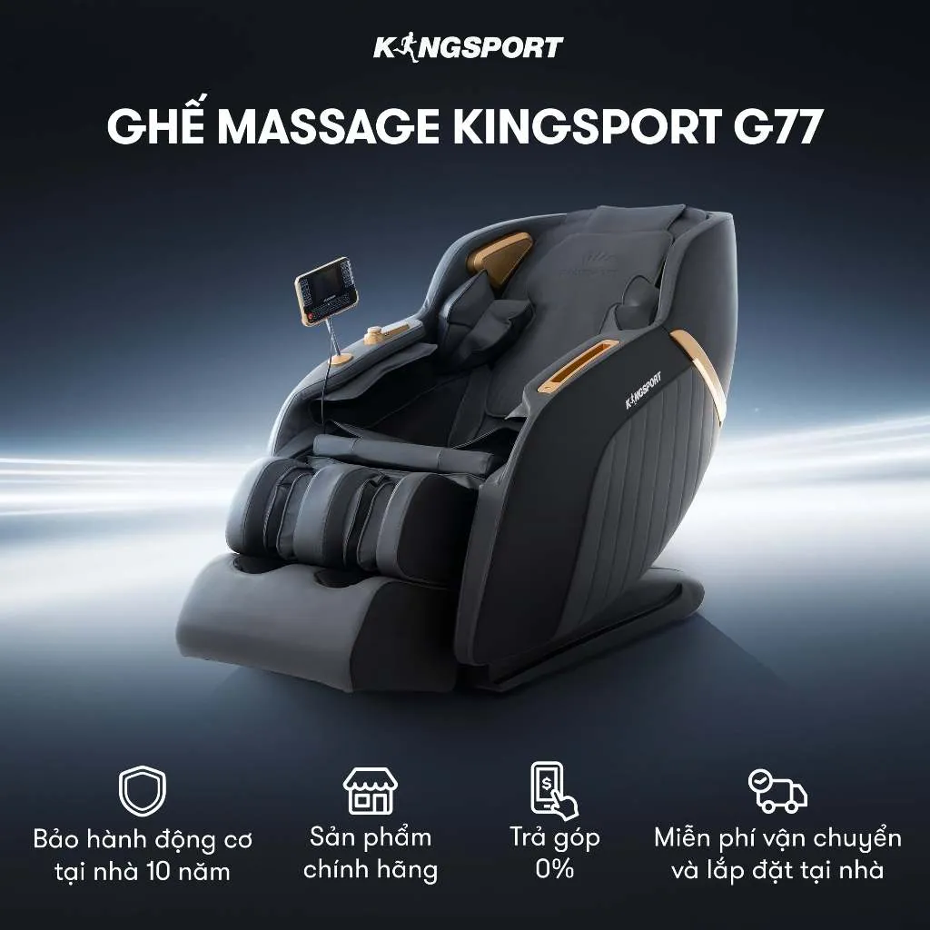 Ảnh Ghế massage KINGSPORT G77 New màu sắc hiện đại, tích hợp điều khiển bằng giọng nói, khung ghế rộng rãi và thoải mái 1