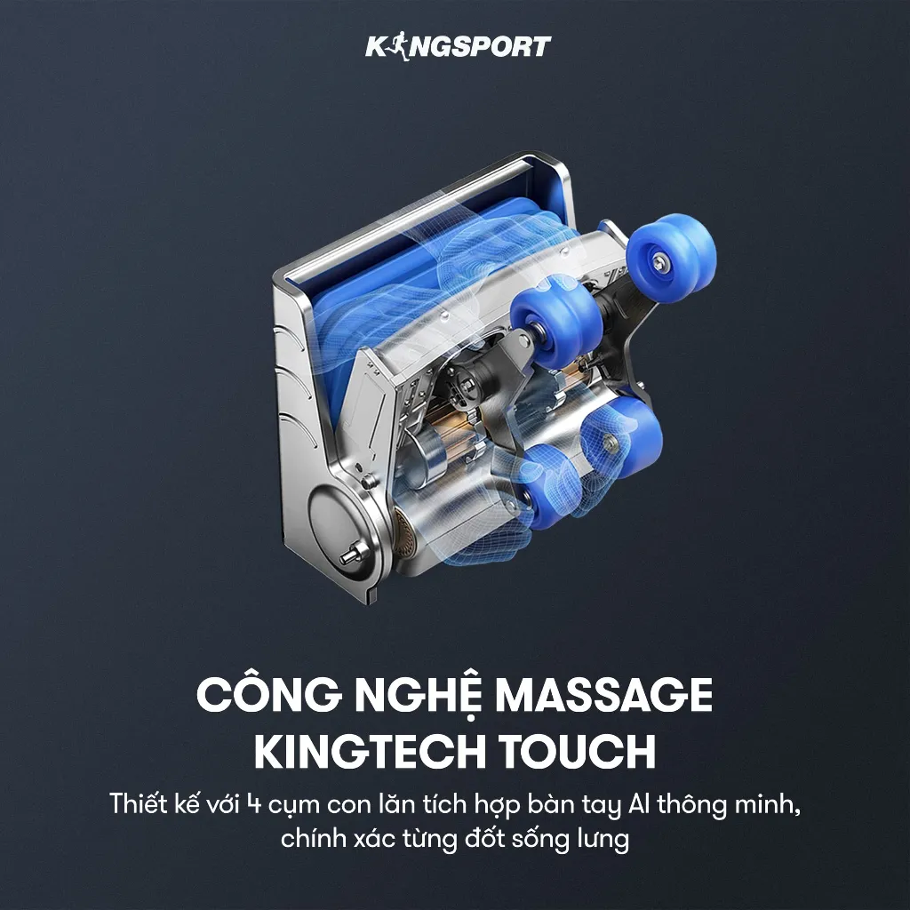 Ảnh Ghế massage KINGSPORT G77 New màu sắc hiện đại, tích hợp điều khiển bằng giọng nói, khung ghế rộng rãi và thoải mái 2