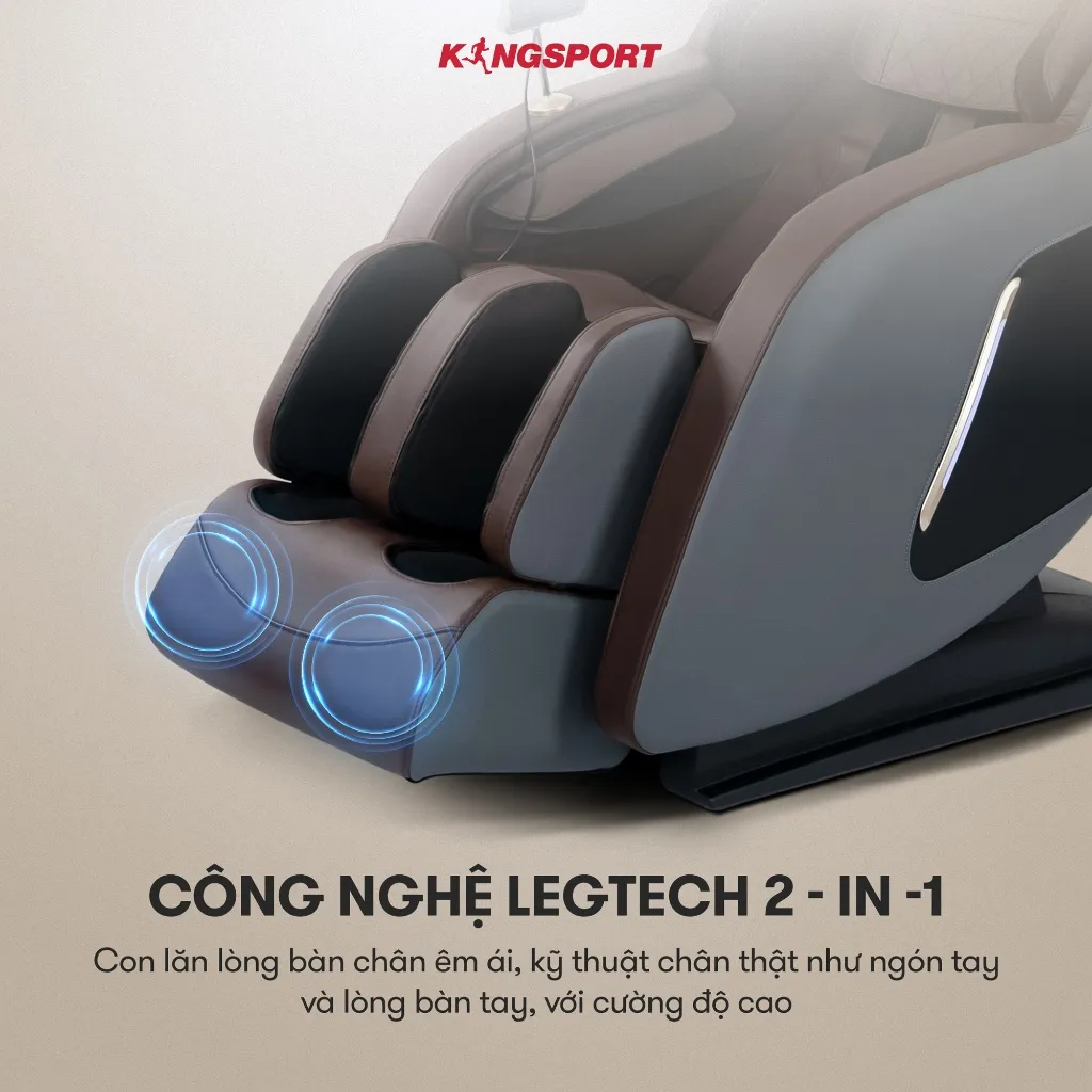 Ảnh Ghế massage KINGSPORT G91 cao cấp con lăn 3D, chế độ quét cơ thể thông minh túi khí massage chân cao 3