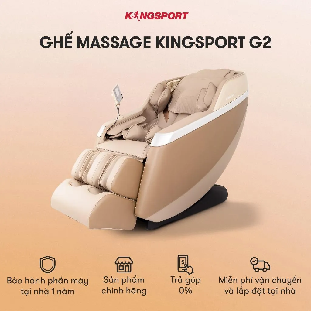 Ảnh Ghế massage KINGSPORT Standard G2 con lăn di chuyển cổ vai, thiết kế hiện đại 2024, khung ghế rộng rãi và thoải mái 2