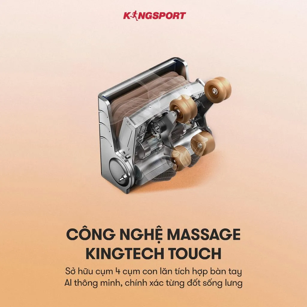 Ảnh Ghế massage KINGSPORT Standard G2 con lăn di chuyển cổ vai, thiết kế hiện đại 2024, khung ghế rộng rãi và thoải mái 3