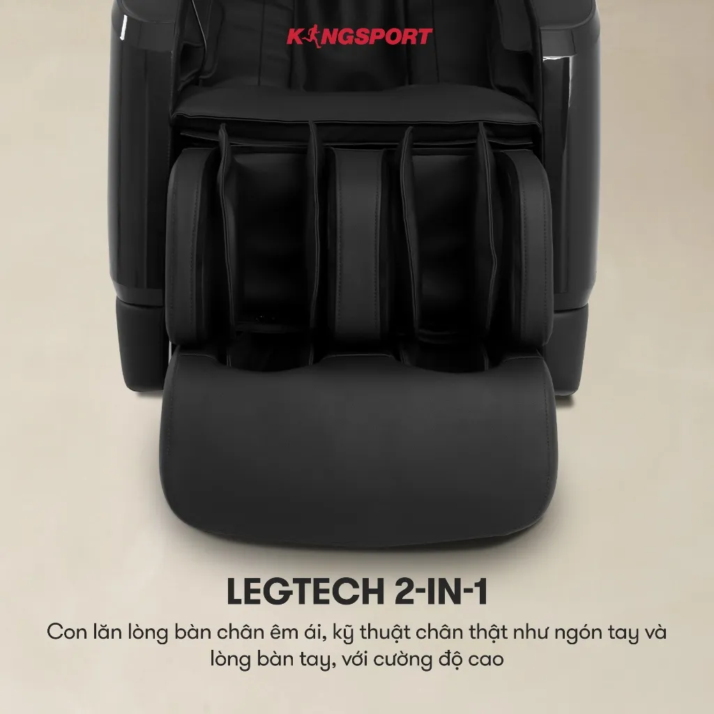 Ảnh Ghế massage KINGSPORT Standard G5 BLACK cao cấp con lăn 3D với 8 bài tập, thiết kế hiện đại 2024, massage chuyên sâu 4