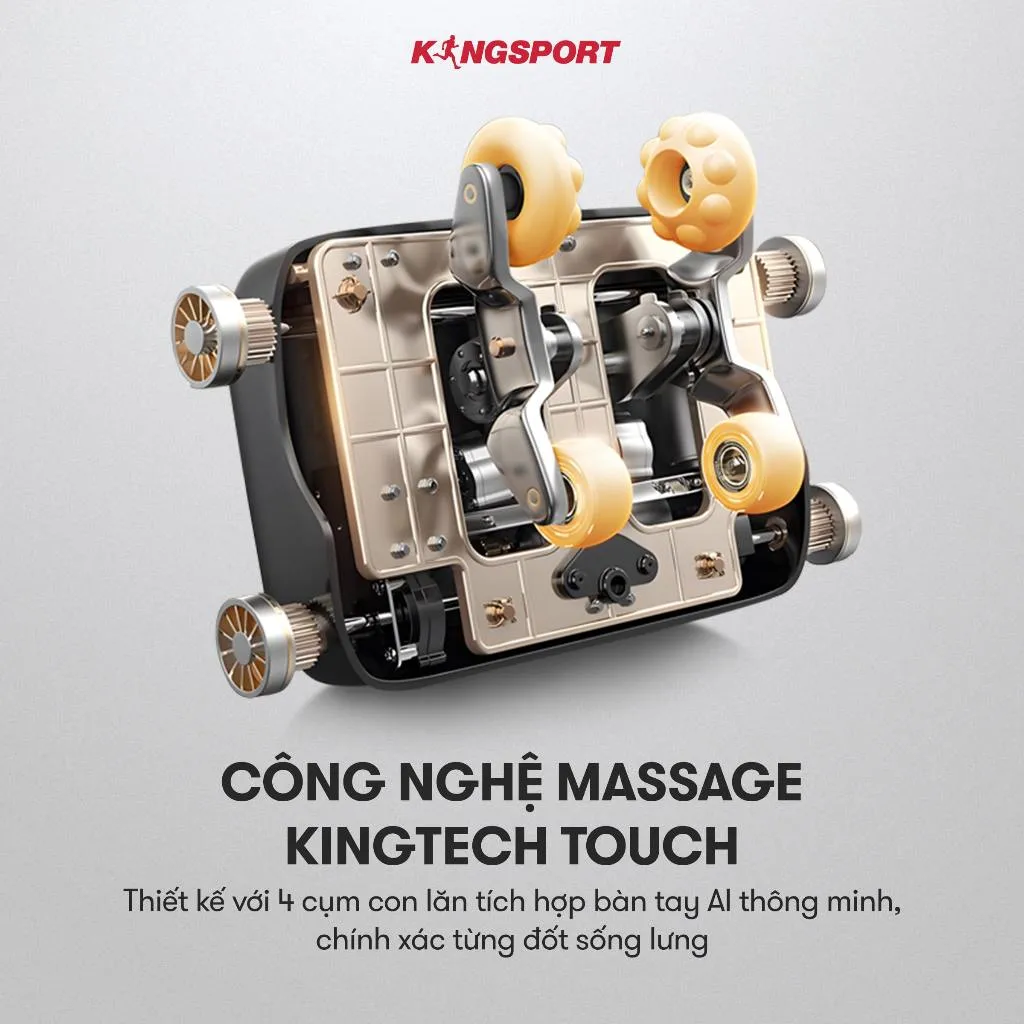 Ảnh Ghế massage KINGSPORT Standard G4 con lăn di chuyển cổ vai, thiết kế hiện đại 2024, túi khí massage tay dài 2