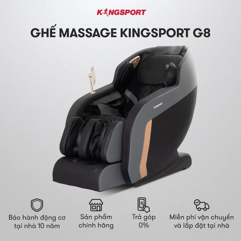 Ảnh Ghế massage toàn thân KINGSPORT G8 công nghệ làm ấm Warmtech, túi khí toàn thân massage nhiều cấp 1