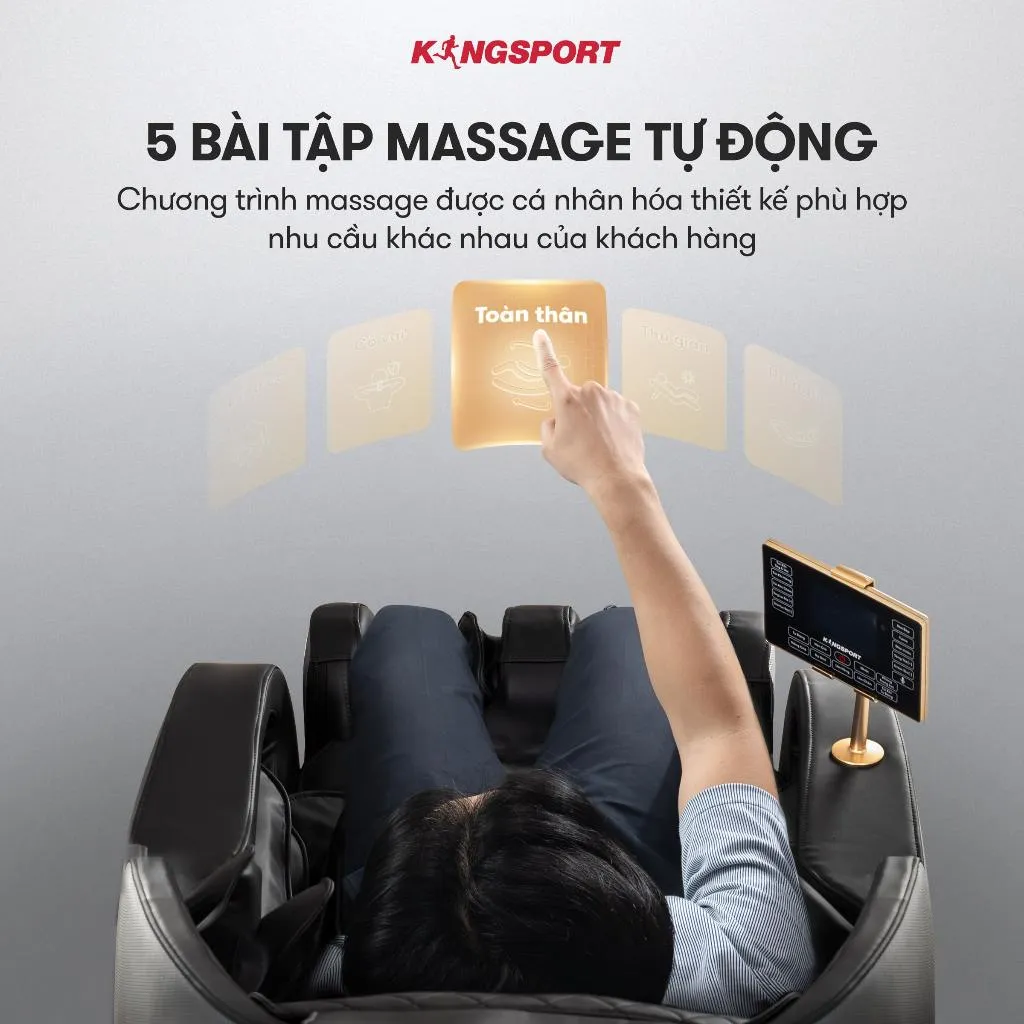 Ảnh Ghế massage toàn thân KINGSPORT G8 công nghệ làm ấm Warmtech, túi khí toàn thân massage nhiều cấp 4