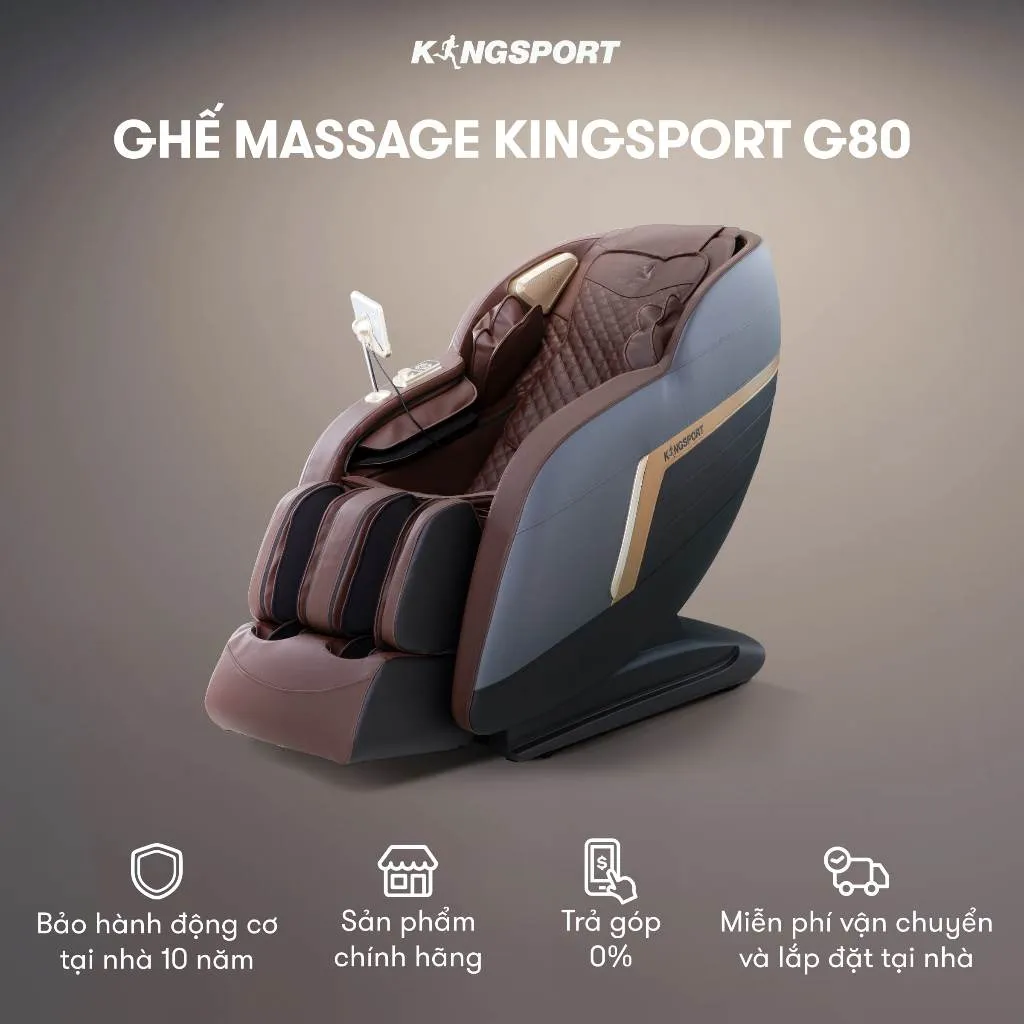 Ảnh Ghế massage toàn thân cao cấp KINGSPORT G80 hệ thống con lăn 3D hiện đại, điều khiển bằng giọng nói thông minh 2