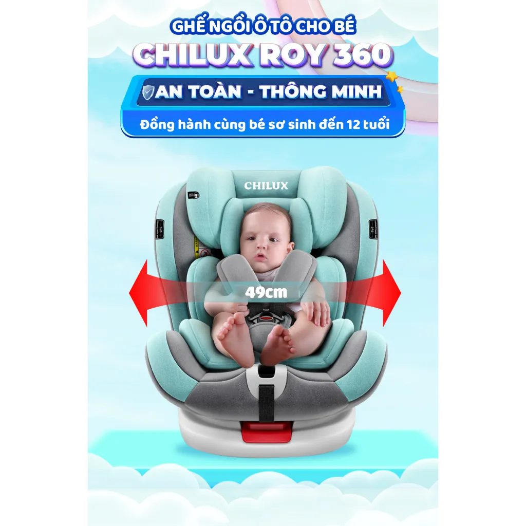 Ảnh Ghế ngồi ô tô cho bé CHILUX ROY 360 An toàn, tiện lợi cùng bé đồng hành trên mọi nẻo đường 2