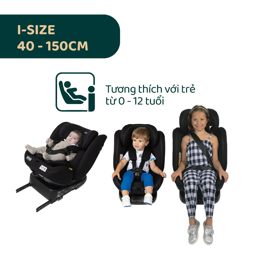 Ảnh Ghế ngồi ô tô từ sơ sinh Chicco Unico Evo Air/Classic xoay 360˚ ISOFIX- Màu Đen 4
