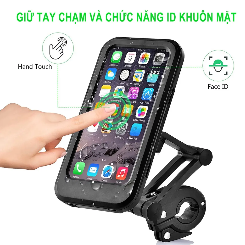 Ảnh Giá đỡ điện thoại EVEBOT chống thấm nước có thể điều chỉnh xoay 360 độ tiện lợi cho xe đạp/ xe máy 2