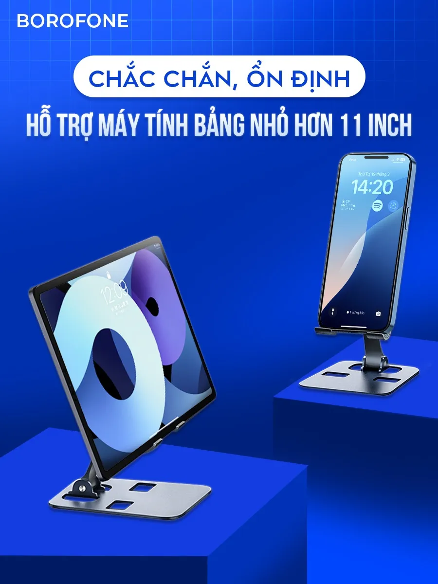 Ảnh Giá đỡ điện thoại máy tính bảng Borofone G03 hợp kim nhôm dành cho iphone ipad android tablet dưới 12inch có thể gấp gọn 4